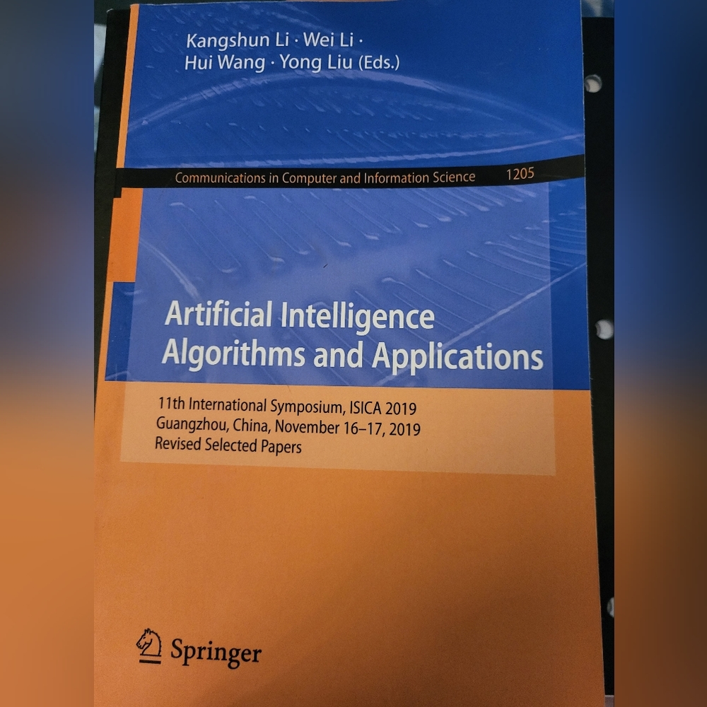 Artificial Intelligence Algorithms & Applications. 1205. Kangshun Li.